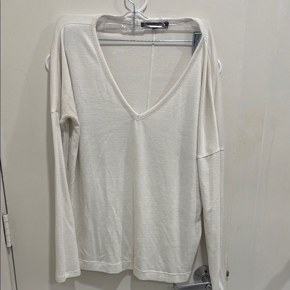 Rag and bone Elegant Cream V-Neck Women's Top